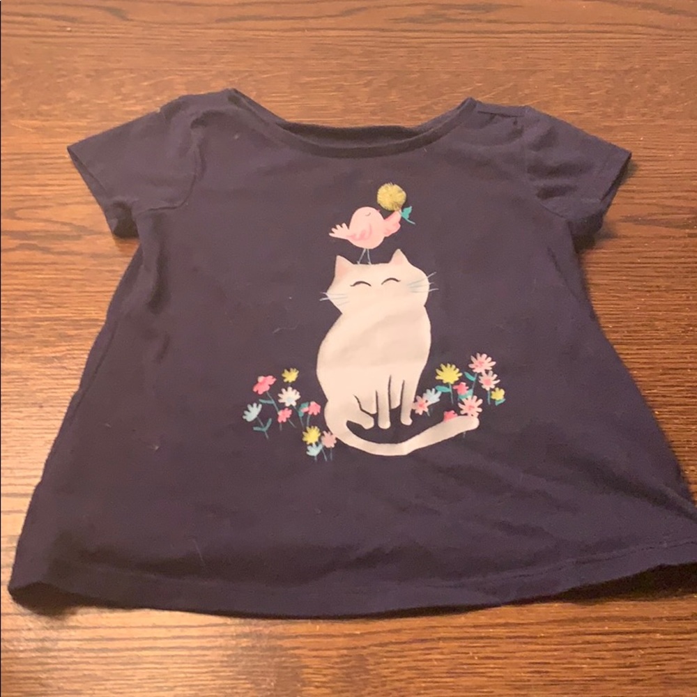 6/$15 Jumping Beans Baby Girls 18M Cat Navy Top